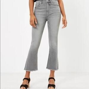 LOFT The High Rise Curvy Kick Crop Jeans Gray Black Wash 27 / 4